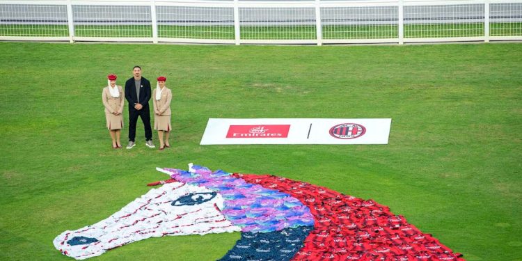 Emirates and AC Milan Unveil Unique Art Installation at Dubai World Cup 2024