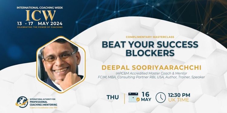 Deepal on “How to Beat your Success Blockers” during the International Coaching Week.