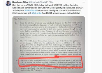 Harsha Questions Justification of High Fees as Sri Lanka’s $200 Million IVS-VFS Global Investment Scrutinized