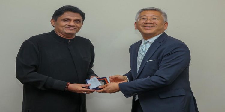 US Assistant Secretary of State for South and Central Asian Affairs Donald Lu meets Opposition Leader Sajith Premadasa.