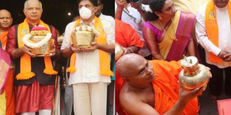 Sri Lankan Temple Blesses with Sacred Water from Sarayu River for Consecration