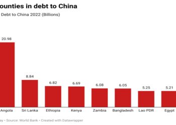 World Bank Lists Top 10 Countries with Highest Debt to China