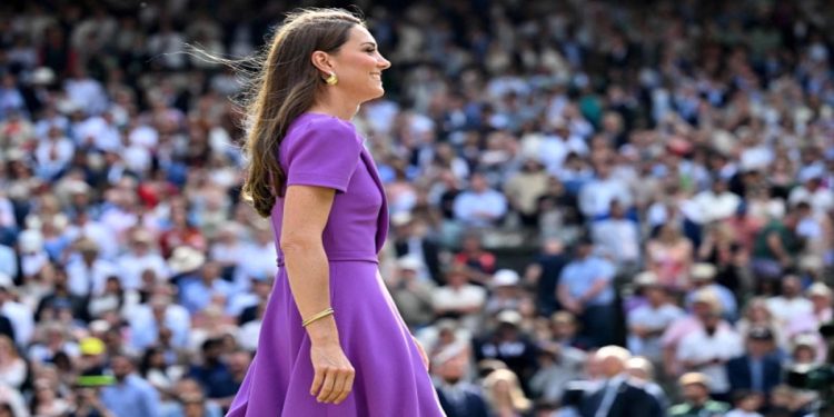 Britain’s Princess Kate, under treatment for cancer, gets standing ovation at Wimbledon men’s singles final