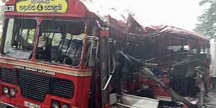 35 Injured in Collision Between SLTB Bus and Cement Lorry on Chilaw -Colombo Road