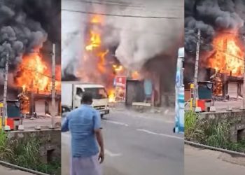 Major Fire in Akurana; Matale-Kandy Road Closed; VIDEO I Sri Lanka Latest News