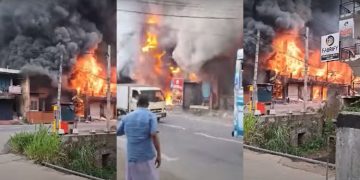 Major Fire in Akurana; Matale-Kandy Road Closed; VIDEO I Sri Lanka Latest News