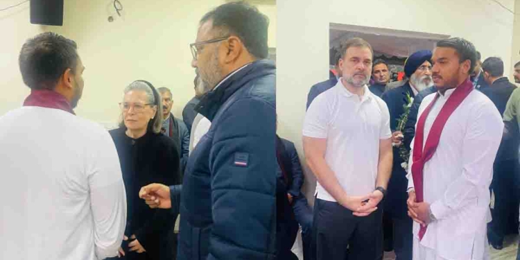 Ranil Wickremesinghe and Namal Rajapaksa Pay Tribute to Late Dr. Manmohan Singh, Welcomed by Gandhi Family