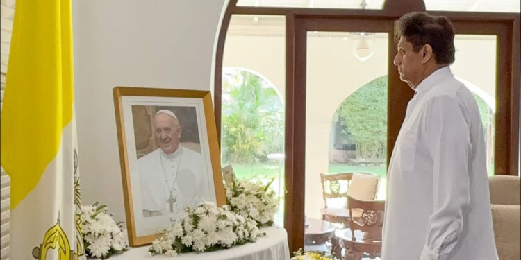 Opposition Leader Sajith Premadasa Offers Condolences at Vatican Embassy for Pope Francis’ Passing