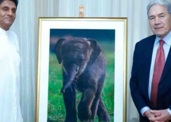 Minister Winston Peters Meets Opposition Leader Sajith Premadasa, Receives Symbolic Elephant Calf Photograph
