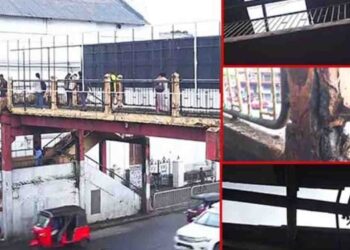 Neglected Maradana Flyover Raises Safety Fears After Roof Damage from Heavy Rains