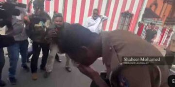 Police Officer Attacked with Bottle During Protest Near Fort Courthouse