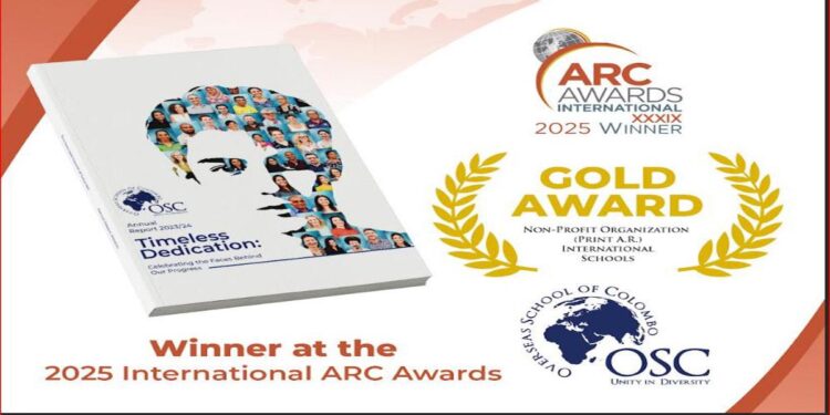 Overseas School of Colombo Strikes Gold Again at the International ARC Awards in New York