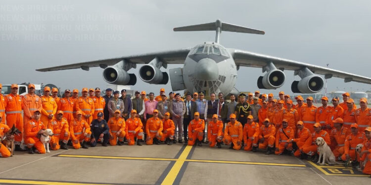 Indian 80-Member Rescue Team Arrives in Sri Lanka with Equipment and Trained Dogs