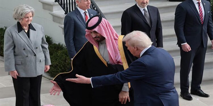 Trump hosts Saudi Crown Prince Salman amid pomp and pursuit of new deals