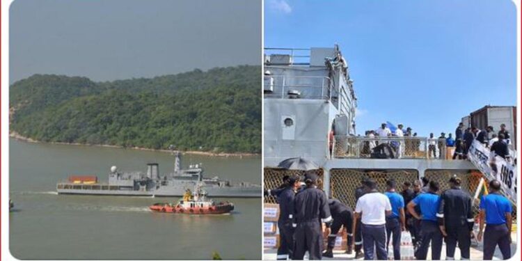  INS Sukanya Arrives in Trincomalee with Essential Relief Supplies