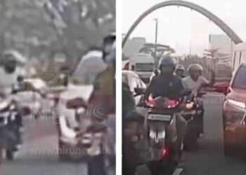 Motorcyclist Caught Damaging Vehicle Mirrors in Diyatha Uyana, Battaramulla