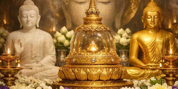 Sri Sarvagna Sacred Relics Arrive in Sri Lanka Under Indian Government Patronage
