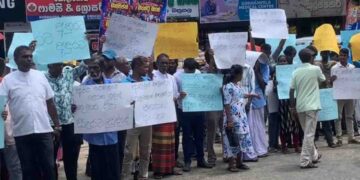 Samagi Jana Balawegaya Holds Peaceful Protest in Godakawela Over Coal Scam and Rising Utility Bills