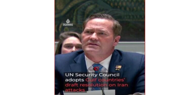 UN Security Council Adopts Resolution Condemning Iran’s Attacks on Gulf States