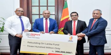 People’s Bank Donates Rs. 300 Million to the Rebuilding Sri Lanka Fund