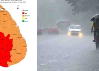 Red Weather Advisory Issued as Heavy Rain Expected Across Multiple Regions in Sri Lanka