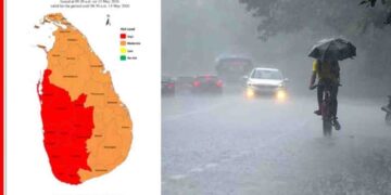Red Weather Advisory Issued as Heavy Rain Expected Across Multiple Regions in Sri Lanka