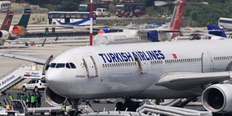 Turkish Airlines A330 evacuated after landing‑gear fire shuts Kathmandu airport, passengers safe