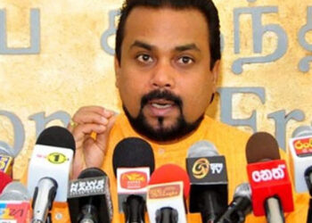 Wimal Weerawansa Arrives at Thalangama Police Station to Provide Statement
