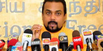 Wimal Weerawansa Arrives at Thalangama Police Station to Provide Statement